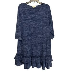 Perfect Peach Blue Dress with Ruffle Hem Size 2X